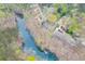 An aerial view highlights the property's location on the cove at 5995 Lanier Heights Cir, Buford, GA 30518