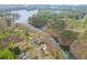 A beautiful aerial view showing the house at the end of a cove at 5995 Lanier Heights Cir, Buford, GA 30518