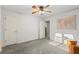 Bedroom with a spacious layout, map decor, and access to the kitchen area at 3171 Jessica Dr, Douglasville, GA 30135