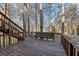 Deck with wooded view and park bench at 3171 Jessica Dr, Douglasville, GA 30135