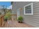 Wooden back deck with railings, potted plants, and gray siding, providing a cozy outdoor space at 1944 Lakewood Se Ter, Atlanta, GA 30315