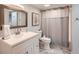 Bathroom with a modern vanity and updated fixtures creates a spa-like experience at 1438 Janmar Rd, Snellville, GA 30078