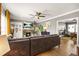 Cozy living room with a fireplace, built-in shelves, and a comfortable sofa at 4900 College St, Union City, GA 30291