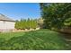 Beautiful, expansive backyard with lush green grass and mature trees at 5860 Bluff Heights Drive, Cumming, GA 30040