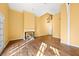 Bright living room with a fireplace, hardwood floors, and high ceilings at 303 Brandywine Cir, Atlanta, GA 30350