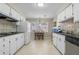 Functional kitchen with white cabinets, tile backsplash, and a breakfast table near the window at 3346 Stonecrest Ct, Atlanta, GA 30341
