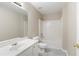 Clean bathroom featuring a single sink vanity, a shower-tub combination, and neutral paint at 4071 Cottage Oaks Dr # 3, Acworth, GA 30101