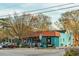 Exterior view of Oktober Coffee with outdoor seating and streetscape at 243 Sterling St, Decatur, GA 30030