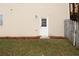 Backyard of home with a door to enter and a small fence at 912 Tanners Point Dr, Lawrenceville, GA 30044