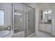 Bright bathroom with a large glass enclosed shower at 2160 Kensington Gates Nw Dr, Kennesaw, GA 30152