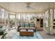 Inviting screened porch with comfortable seating and view of backyard at 549 Trailwood Sw Ln, Marietta, GA 30064