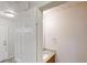 Half bathroom with a modern sink and fixtures, conveniently located near an entry door at 921 Dunagan Way, Lawrenceville, GA 30045