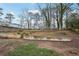 Expansive backyard view with tiered garden beds and a mix of grassy and earthy areas at 1090 Indale Sw Pl, Atlanta, GA 30310