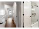 Hallway bathroom with glass shower and a modern, stylish design at 160 Color Cir, Atlanta, GA 30317