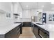 Contemporary kitchen with a center island, stainless steel appliances, and white subway tile backsplash at 1247 Bridges Sw Ave # B, Atlanta, GA 30310