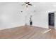 Spacious bedroom features hardwood floors, a ceiling fan, vaulted ceilings and connecting rooms at 1247 Bridges Sw Ave # B, Atlanta, GA 30310