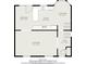 Floor plan with dimensions for the first floor showing the kitchen, living room, and foyer at 1677 Foresta Ct, Atlanta, GA 30341