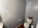 Simple gray half bath with a toilet and paper holder at 4811 West Lake Se Dr, Conyers, GA 30094