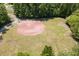 Aerial view of a ball field in a lush, green park area at 3211 Blaisdell Rd, Buford, GA 30519