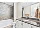 Modern bathroom featuring a shower and a single sink vanity at 270 17Th Nw St # 4208, Atlanta, GA 30363