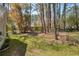 A large backyard with mature trees and a garden at 2073 Lou Ct, Grayson, GA 30017