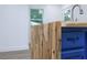 The kitchen island shows butcher block detail with blue cabinets and vintage drawer pulls at 451 Collier Ridge Dr, Atlanta, GA 30318