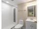 Renovated bathroom with a modern shower and stylish fixtures at 2600 Cohassett Ct, Decatur, GA 30034