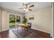 Bright office space with large sliding glass doors and a backyard view at 2600 Cohassett Ct, Decatur, GA 30034