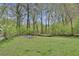 Large backyard with mature trees and space for outdoor activities at 10540 Willow View Cir, Alpharetta, GA 30022