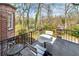 Cozy balcony area with outdoor seating and scenic views of the surrounding trees at 2795 Kimmeridge Dr, Atlanta, GA 30344