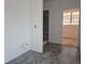 Bathroom under construction with tiled floors and shower ready for finishing touches at 6841 Phillips Mill Rd, Douglasville, GA 30135