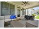 Cozy covered patio with comfortable seating and stylish outdoor furniture at 4105 Brookview Dr, Cumming, GA 30040