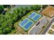 Aerial view of community tennis courts with lush landscaping and parking at 4105 Brookview Dr, Cumming, GA 30040
