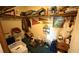 Organized closet space filled with vintage boxes and decorations at 705 Mill Creek Rdg, Woodstock, GA 30188