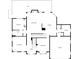 Detailed floor plan showcasing the layout of the first floor with living spaces and garage at 335 Lake Bluff Ct, Suwanee, GA 30024