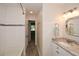 Bathroom featuring granite countertops, shower over tub, and modern fixtures at 4400 Huntington Cir, Dunwoody, GA 30338