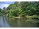 Tranquil lakeside view showcasing a peaceful backyard setting with lush greenery and serene water at 3716 Stonewall Se Cir, Atlanta, GA 30339