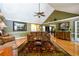 Comfortable living room features hardwood floors, a vaulted ceiling, and stylish decor at 2272 Kimberley Way, Snellville, GA 30078