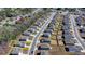 An aerial view of several homes, a road, and trees at 1659 Hay Patch Ln, Loganville, GA 30052