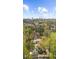 Aerial view of the property featuring a large lot, mature trees and a city skyline view at 4635 High Point Rd, Atlanta, GA 30342