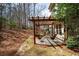 Relaxing backyard patio with a wood pergola and comfortable hammock swings by the house at 706 Registry Run, Kennesaw, GA 30152