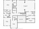 A detailed floorplan showing bedrooms, bathrooms, closets, laundry room and stairways at 1301 Odell Ct, Hoschton, GA 30548