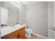 Simple bathroom features a single sink vanity and tile flooring at 181 Bridgewood Se Dr, Conyers, GA 30094