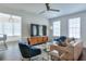 Modern living room with hardwood flooring, neutral walls, and contemporary furnishings at 6601 Cadence Blvd, Atlanta, GA 30328