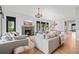 Bright living room with fireplace, hardwood floors, and designer furnishings at 6845 Wesley Hughes Rd, Cumming, GA 30040