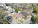 An aerial view showcasing a lovely home surrounded by lush greenery and other well-maintained residences at 1448 N Highland Ne Ave, Atlanta, GA 30306