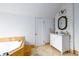 Elegant bathroom features a vanity with marble countertop and tile flooring near the tub at 1448 N Highland Ne Ave, Atlanta, GA 30306
