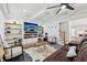 Bright living room boasting a modern fireplace, coffered ceilings, and open layout at 969 Parsons Sw St, Atlanta, GA 30314