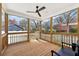 Enjoy outdoor living on this screened porch, featuring natural wood framework and providing views of the landscaped yard at 969 Parsons Sw St, Atlanta, GA 30314
