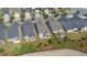 Birds eye view of new construction homes, with landscaping and outdoor living spaces at 5638 Maple Bluff Way, Hoschton, GA 30548